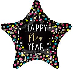 19" HNY Colorful Confetti Star