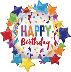 30" Satin Happy Birthday Star