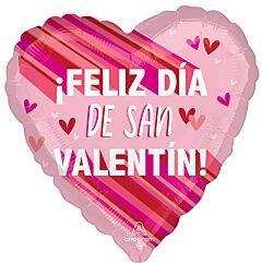 28" Feliz Dia De San Valentin Stripes