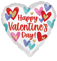 18" Valentine Paper Hearts with ribbon