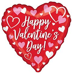 18" Valentine Red Pink Hearts with ribbon