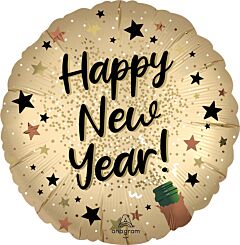 18" Satin Natural Sparkle Happy New Year