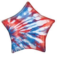 17" Tie Dye Red White Blue