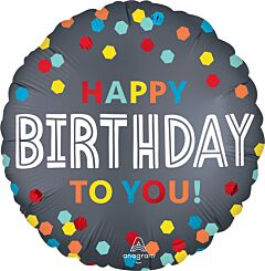 18" Satin Confetti Burst Birthday