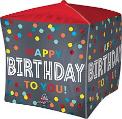 15" Satin Confetti Burst Birthday Cubez