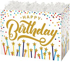 10" Basket Box - Happy Birthday Stars