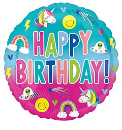 17" Happy Bday Trendy Icons