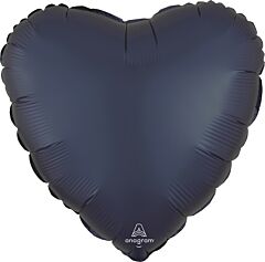 17" Satin True Navy Heart