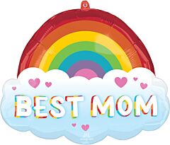 25" Best Mom Brilliant Rainbow