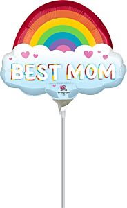 14" Best Mom Brilliant Rainbow