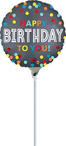 9" Satin Confetti Burst Birthday