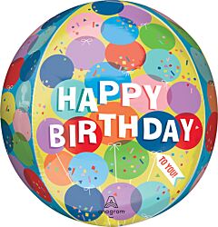 16" Sunny Balloons Birthday Orbz