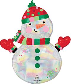31" Shimmering Iridescent Snowman