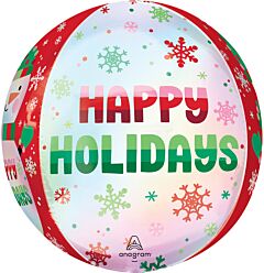 16" Happy Holidays Shimmering Snowman Orbz