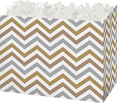 6.75X4X5" Small Box -Metallic Chevron