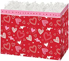 Small Basket Box - Happy Hearts