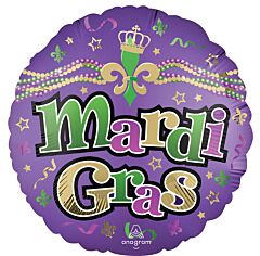 18" Satin Majestic Mardi Gras