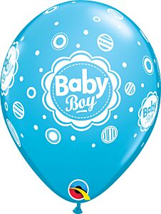 11" Qualatex Baby Boy Dots Latex