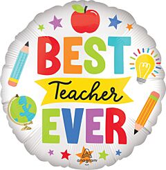 18" Satin Best Teacher Ever Icons