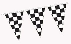 12' Blk /Wh Check Pennant Banner