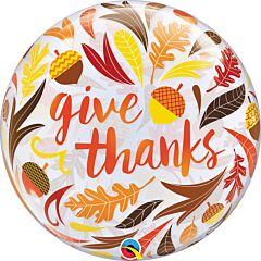 22" Give Thanks Acorns Bubble