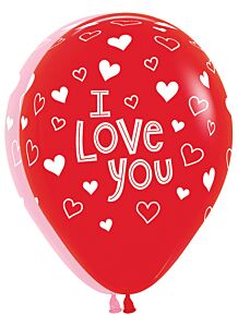 11" Love You Hearts Latex Asst