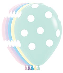 11" Polka Dots Pastel Matte Latex Asst