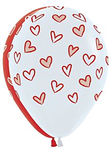 11" Sempertex Forever Hearts Asst Latex