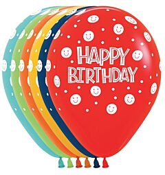 11" Happy Birthday Smiley Face Latex