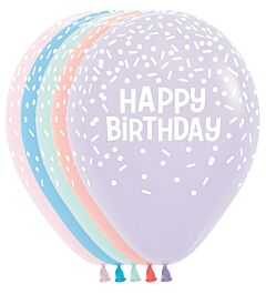 11" Happy Bday Sprinkles Latex