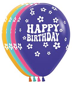 11" Hbday Daisies Latex