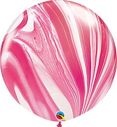 30" Qualatex Red/White Agate Latex