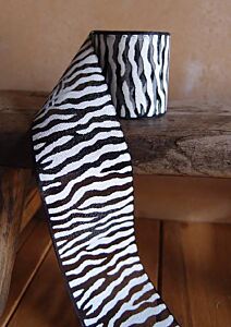 No9 - 25yd Zebra Print - White Sheer & Black