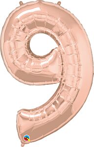 34" Qualatex Number 9 Rose Gold