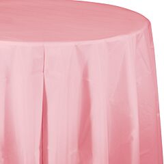 82" Plastic Round Table Cover - Classic Pink