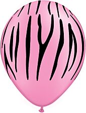 11" Qualatex Zebra Stripes Pink Latex