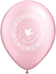 11" Qualatex Christening Dove - Pearl Pink