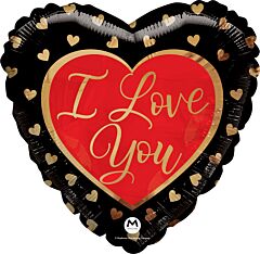 17" I Love You Gold Hearts
