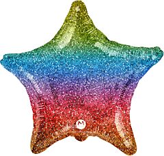 17" Primary Ombre Crackled Star