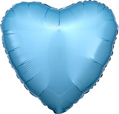 17" Metallic Pastel Blue Heart