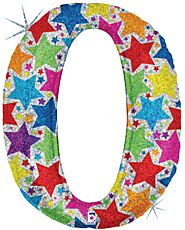 34" Number 0 Designer Holographic