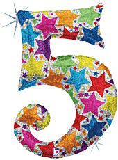 34" Number 5 Designer Holographic