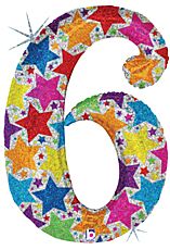 34" Number 6 Designer Holographic