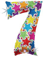 34" Number 7 Designer Holographic