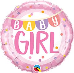 18" Baby Girl Banner & Dots