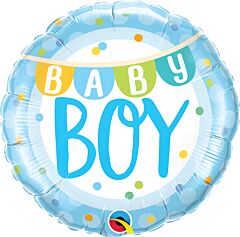 18" Baby Boy Banner & Dots
