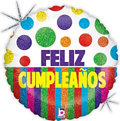 18" Cumpleanos Polka/Stripes