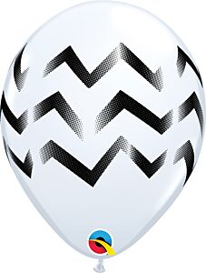 11" Chevron Stripes Latex - White