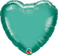 18" Chrome Green Heart