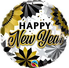 18" New Year Black and Gold Fans